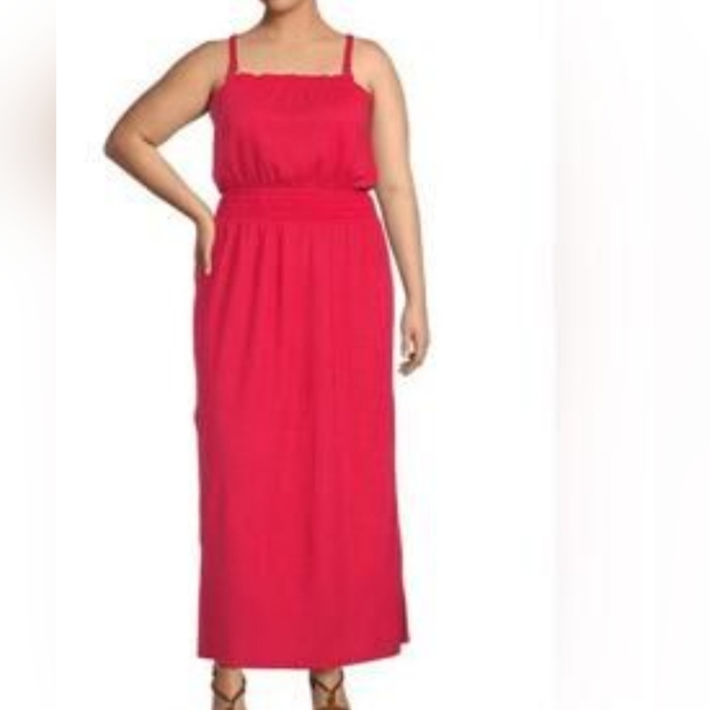 MICHAEL Michael Kors NWT Geranium Smocked Maxi Dress